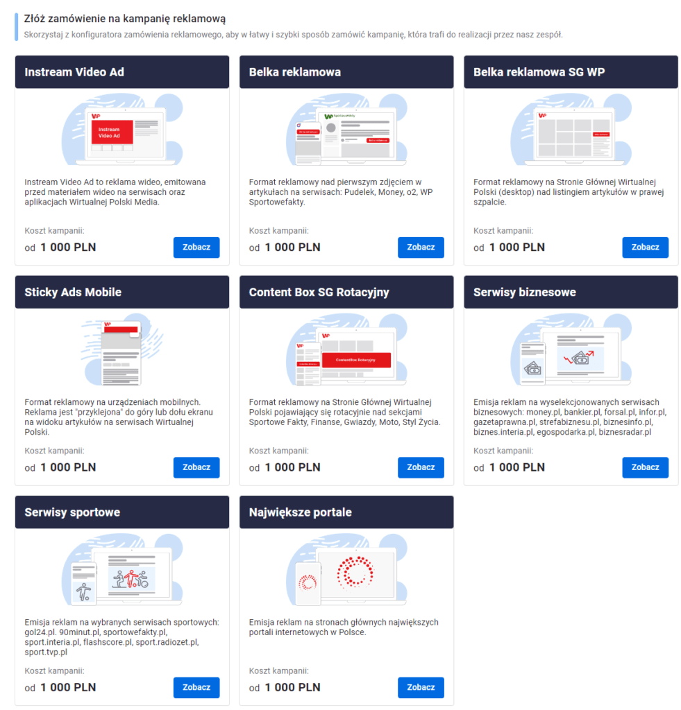 WP ADS kampania na zamówienie